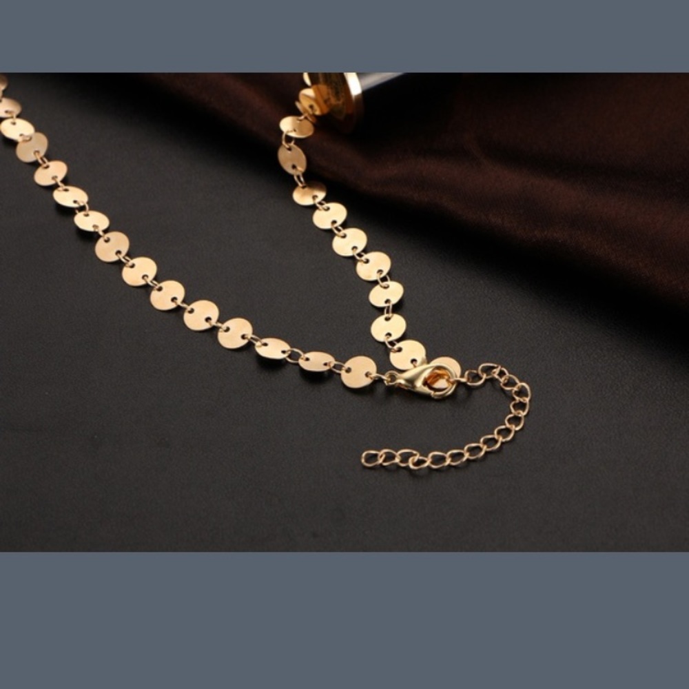 🎀 Awesome minimalist Boho coin lariat long choker necklace ⭐️ - Picture 3 of 5
